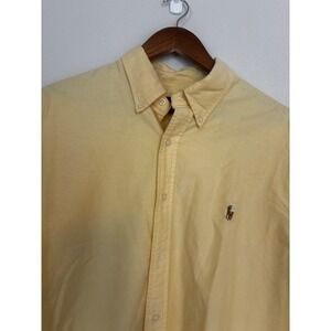Ralph Lauren Mens Polo XL Button Down‎ Shirt Long Sleeve Yellow Golf Dressy